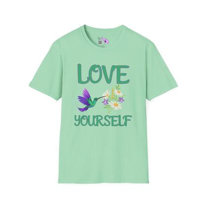 Love Yourself w/Hummingbird Adult T-shirt