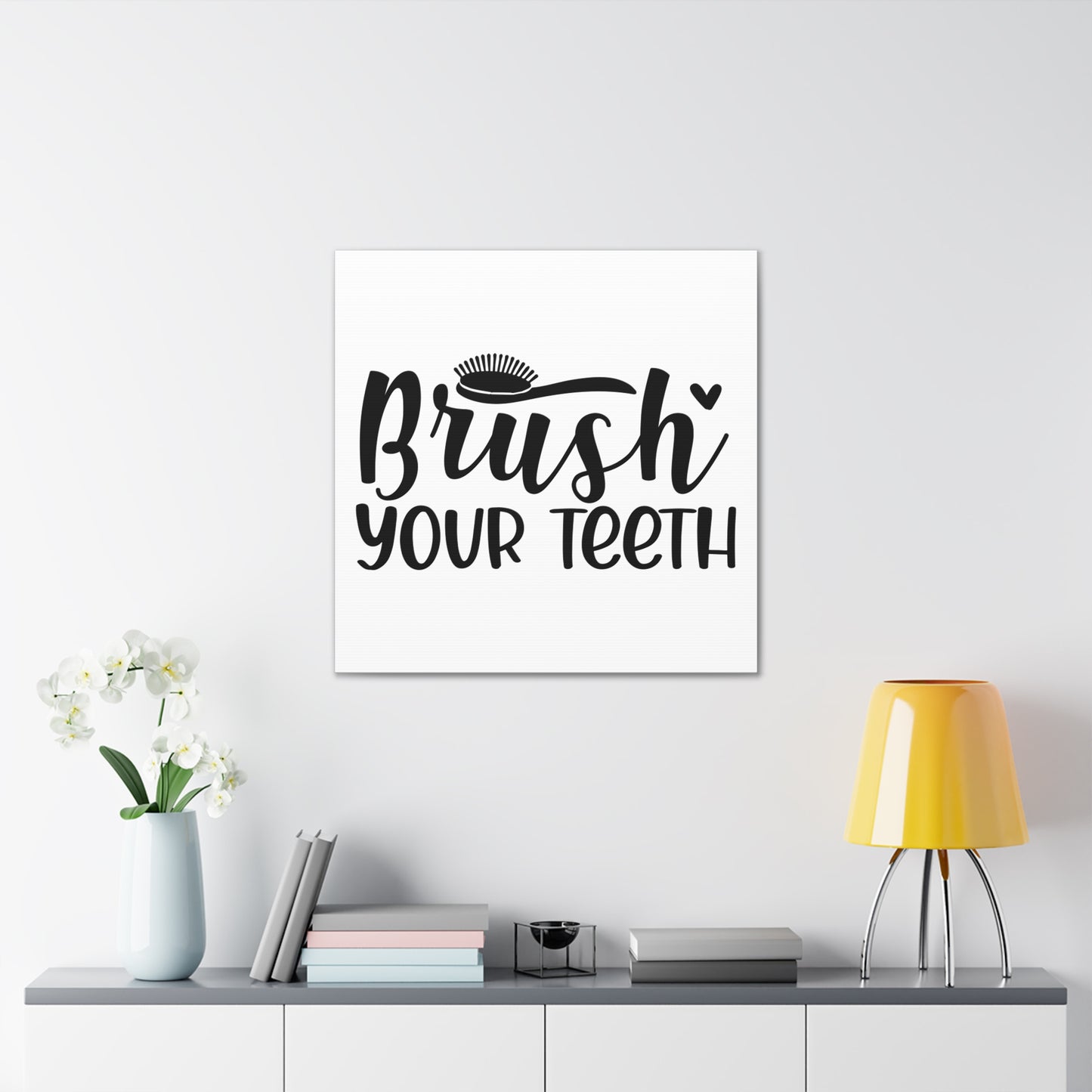 Brush Your Teeth Canvas Square Wraps w/o Frame