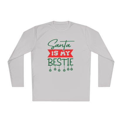 Santa Is My Bestie Adult Long Sleeve Tee