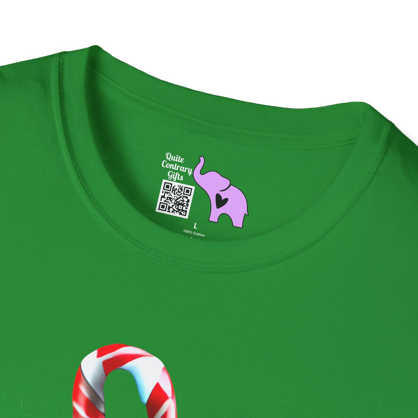 Candy Cane Kitten Adult T-shirt