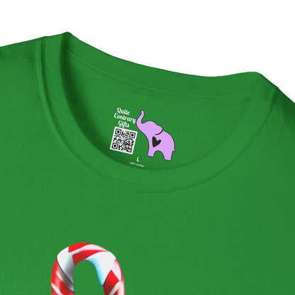 Candy Cane Kitten Adult T-shirt