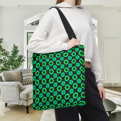 Clover Bloom Burst Canvas Tote Bag