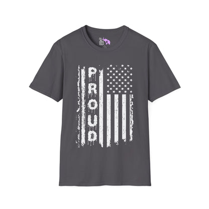 Proud (Vertical American Flag) Adult T-shirt