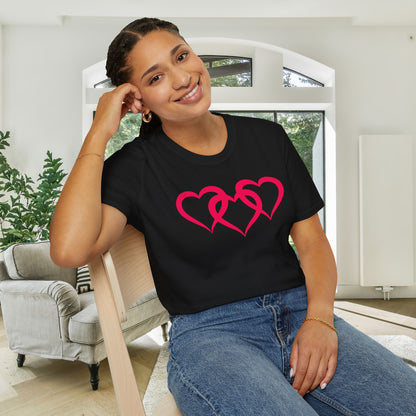 Triple Heart Adult Unisex Tshirt