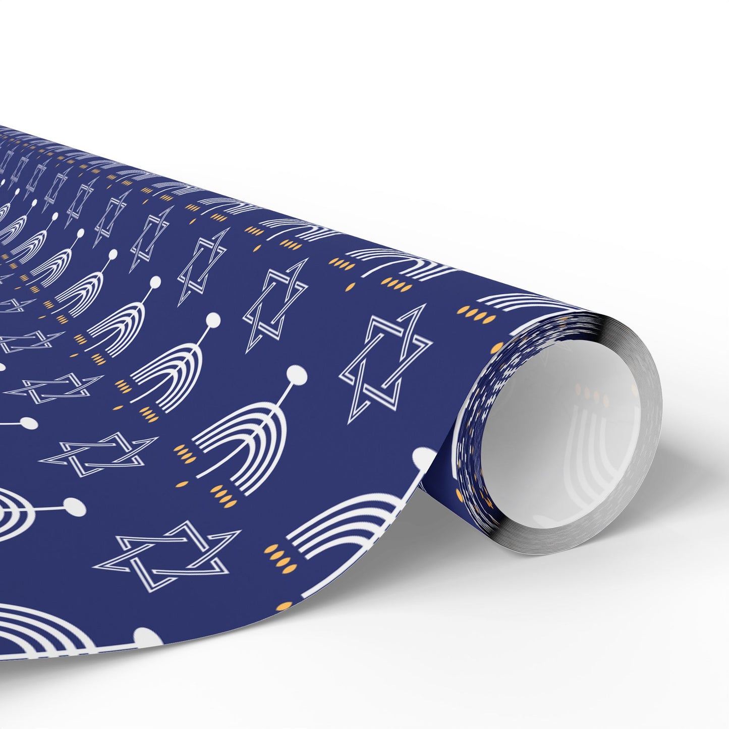 Menorah/Star of David (Blue) Hanukkah Wrapping Paper