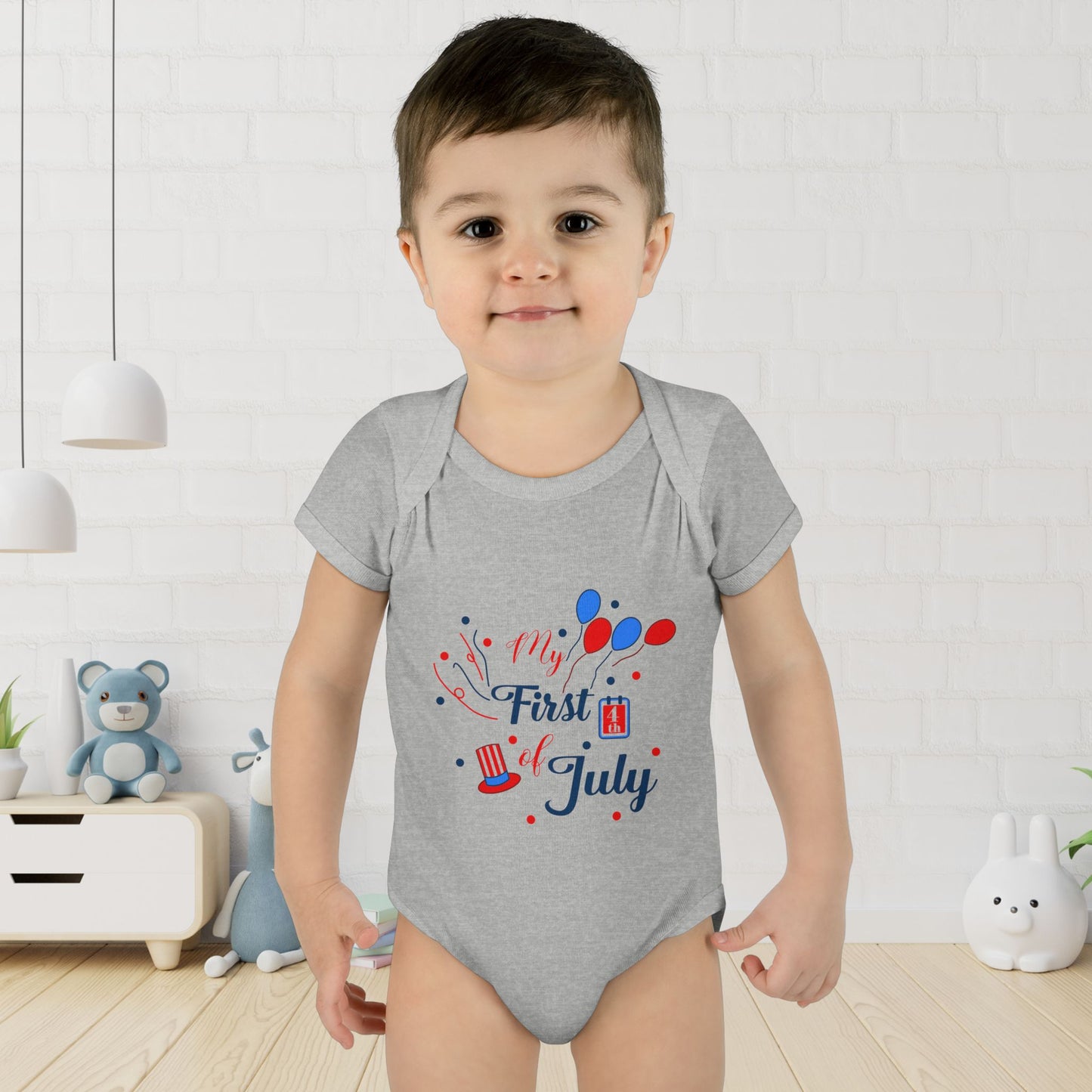 My First 4th of July 2 Baby Rib Bodysuit