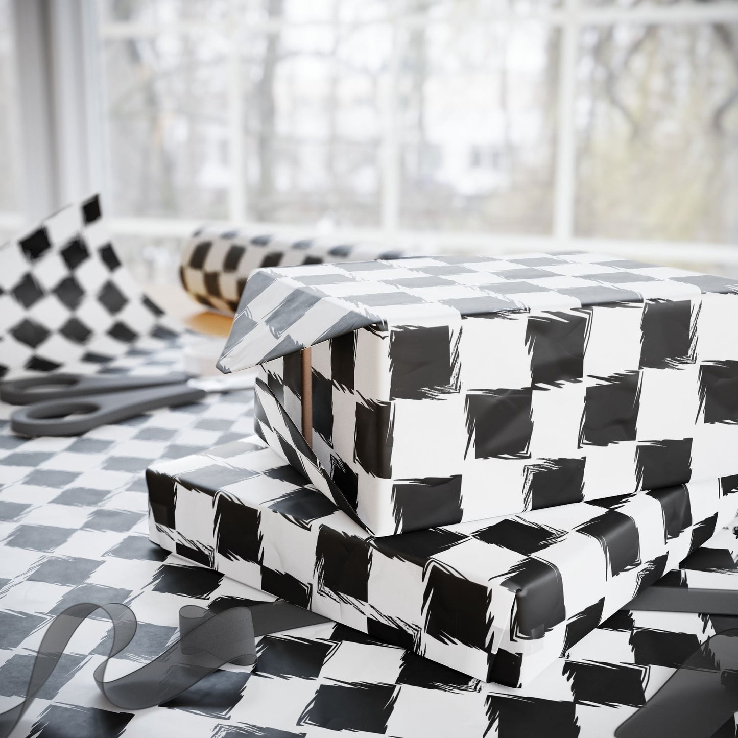 Distorted Check Wrapping Paper