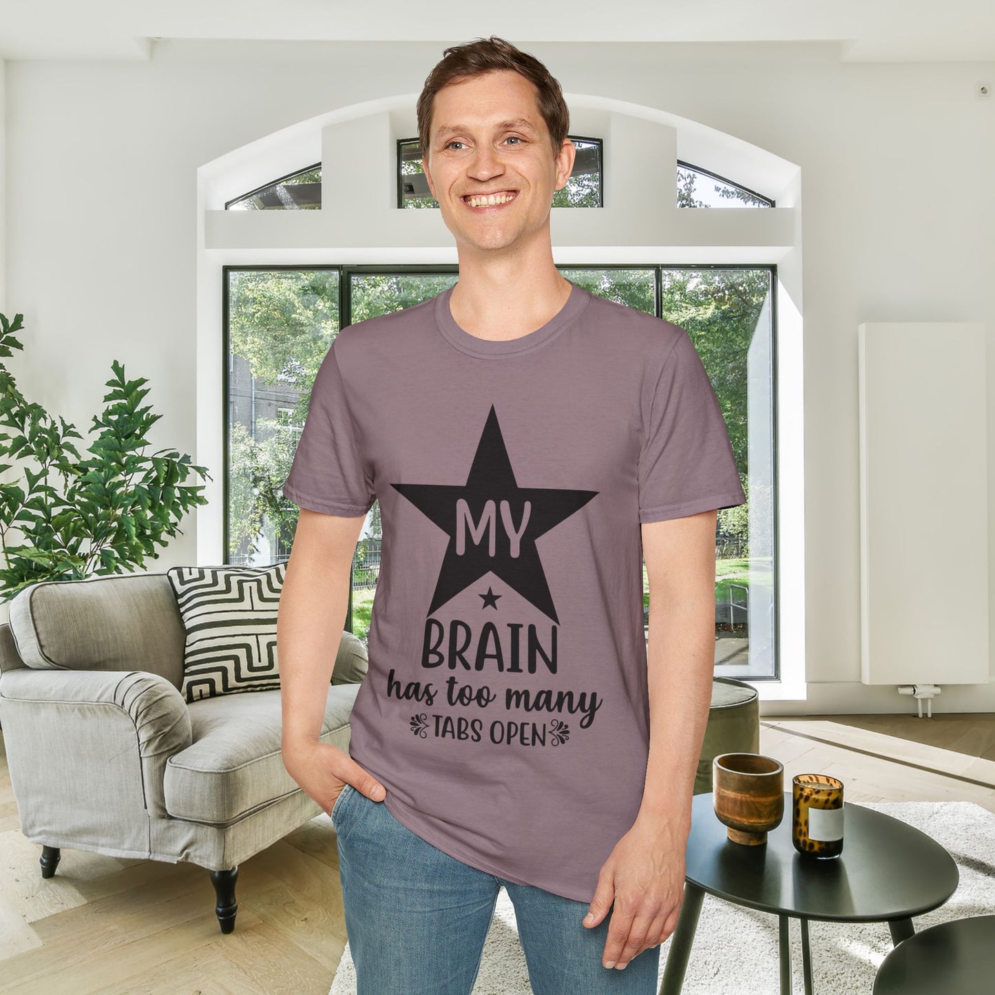 My Brain Has Too Many Tabs Open (Star) Adult T-shirt