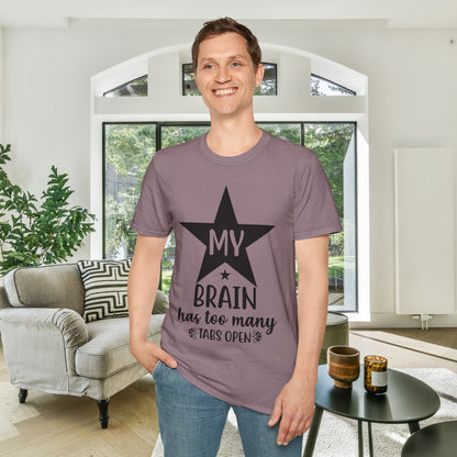 My Brain Has Too Many Tabs Open (Star) Adult T-shirt