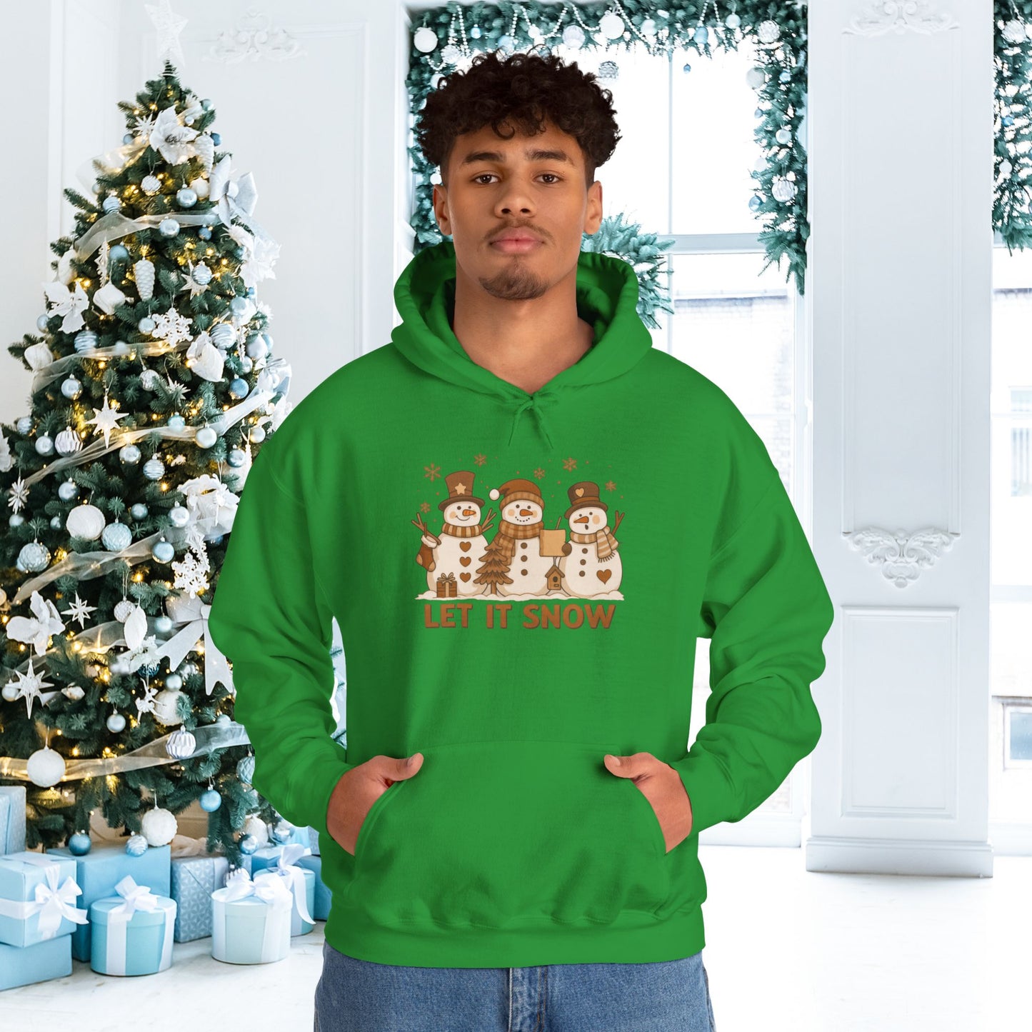 Let It Snow (Snowmen Trio) Adult Heavy Blend™ Hoodie