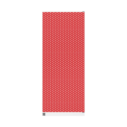 Snowfall on Red Wrapping Paper