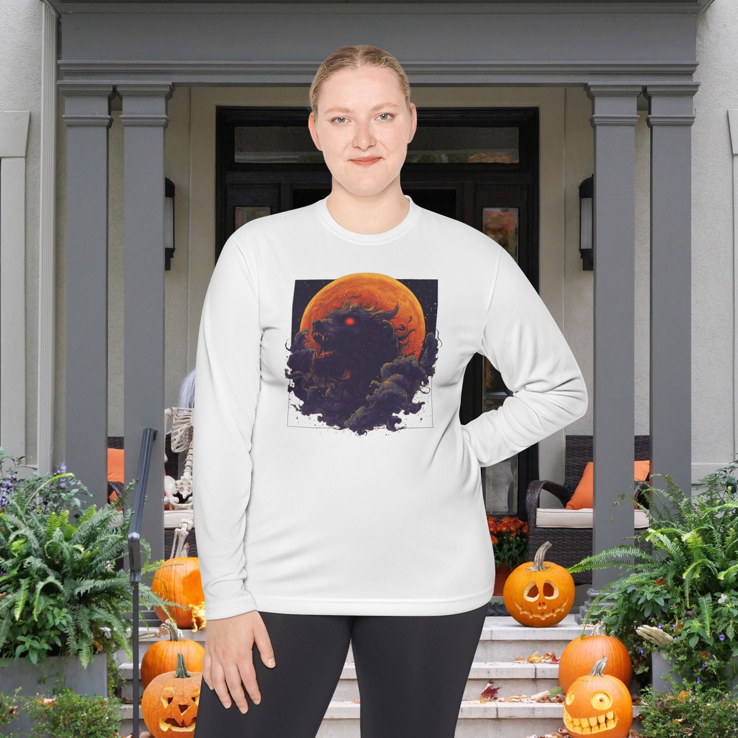 Halloween Monster Adult Long Sleeve Tee