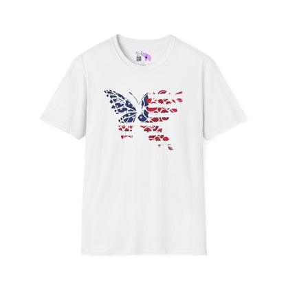 American Flag Butterfly Adult T-shirt