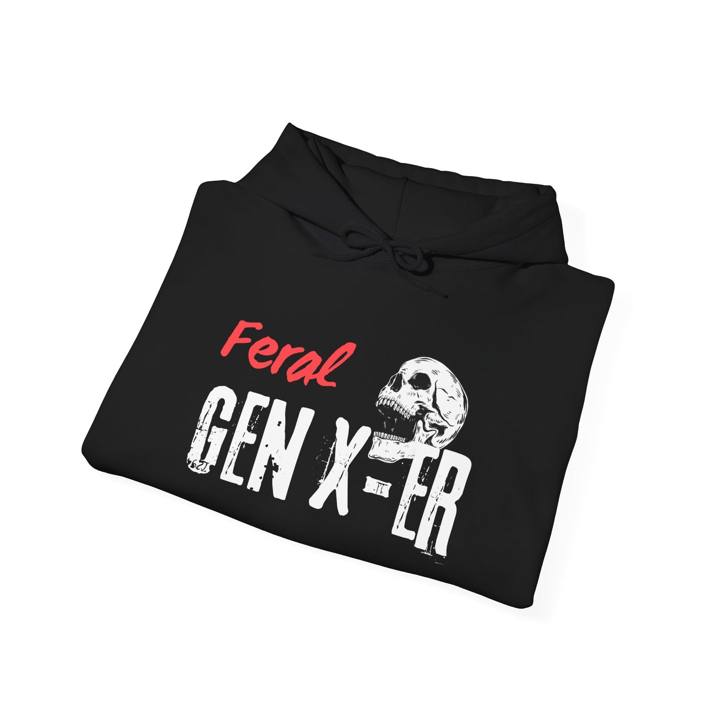 Feral Gen-Xer Skull Heavy Blend™ Hooded Sweatshirt