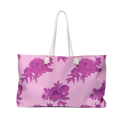 Bubblegum Bloom Peonies Weekender Bag