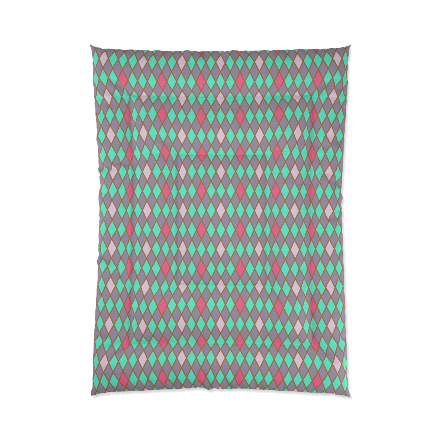Teal Drift Harlequin Comforter