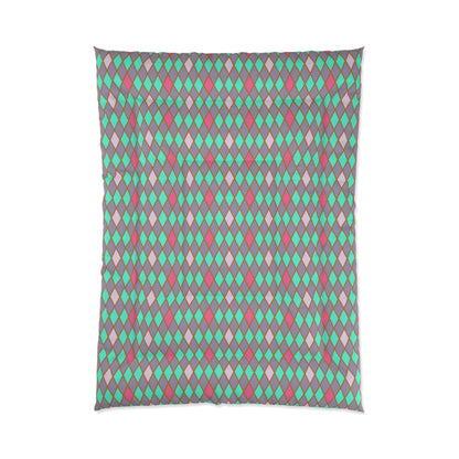 Teal Drift Harlequin Comforter