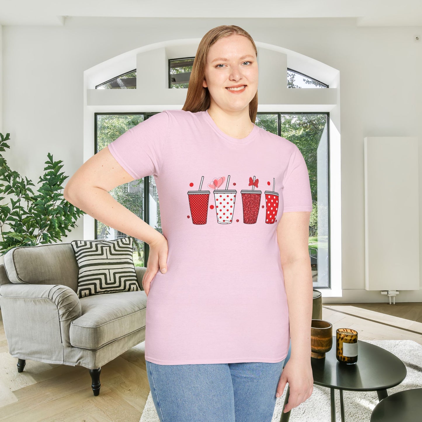 Cute Valentine Tumblers Adult T-shirt