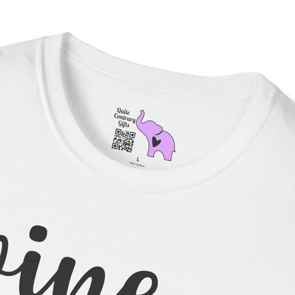 Wine Goes In Wisdom Comes Out Adult T-shirt