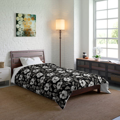 Black & White Daisies Comforter