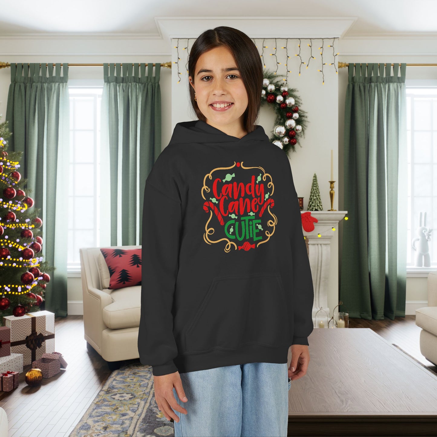 Candy Cane Cutie Youth Hoodie