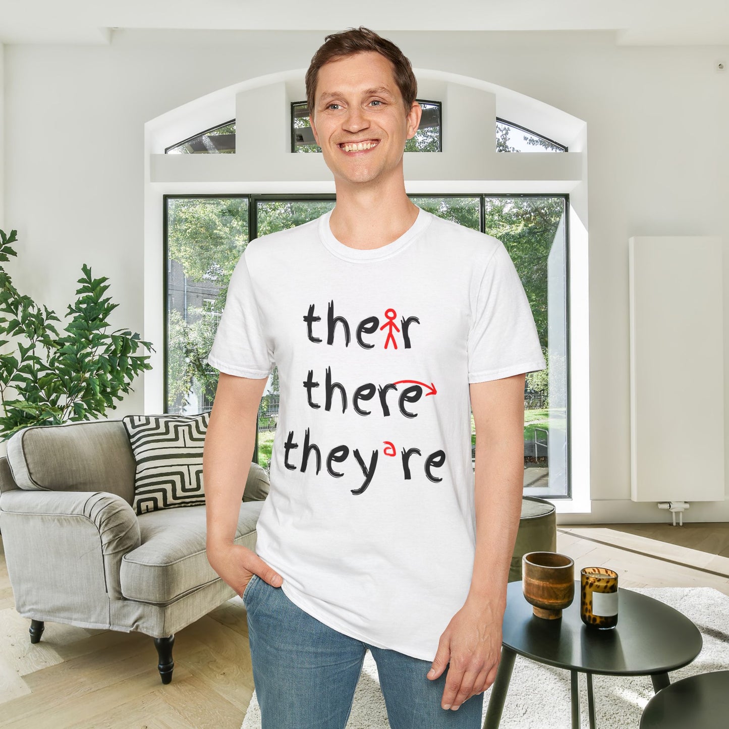 Their There They're Grammar Adult T-shirt