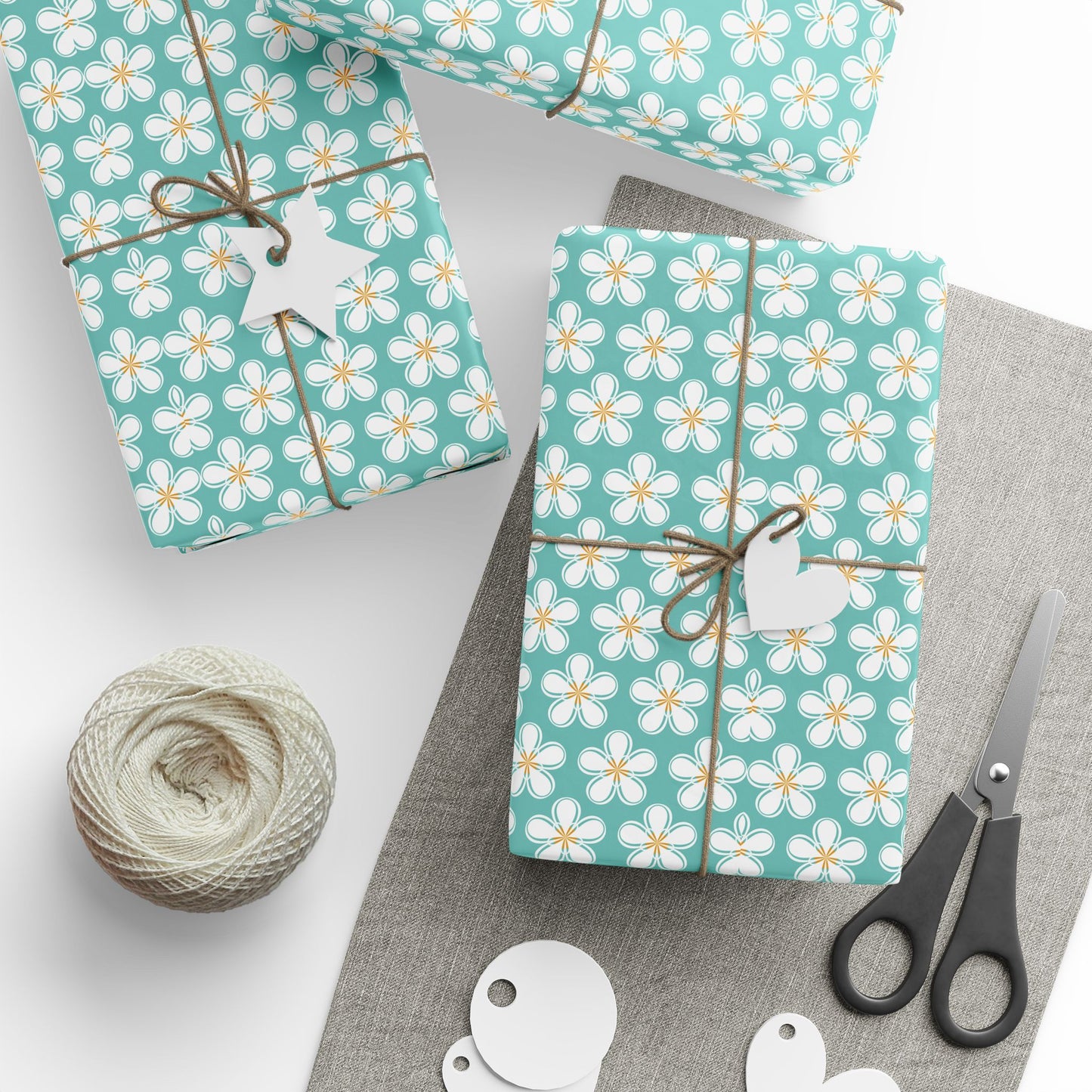 Tealberry Blooms Wrapping Paper