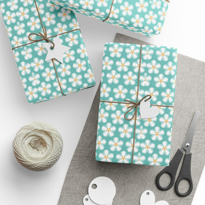 Tealberry Blooms Wrapping Paper