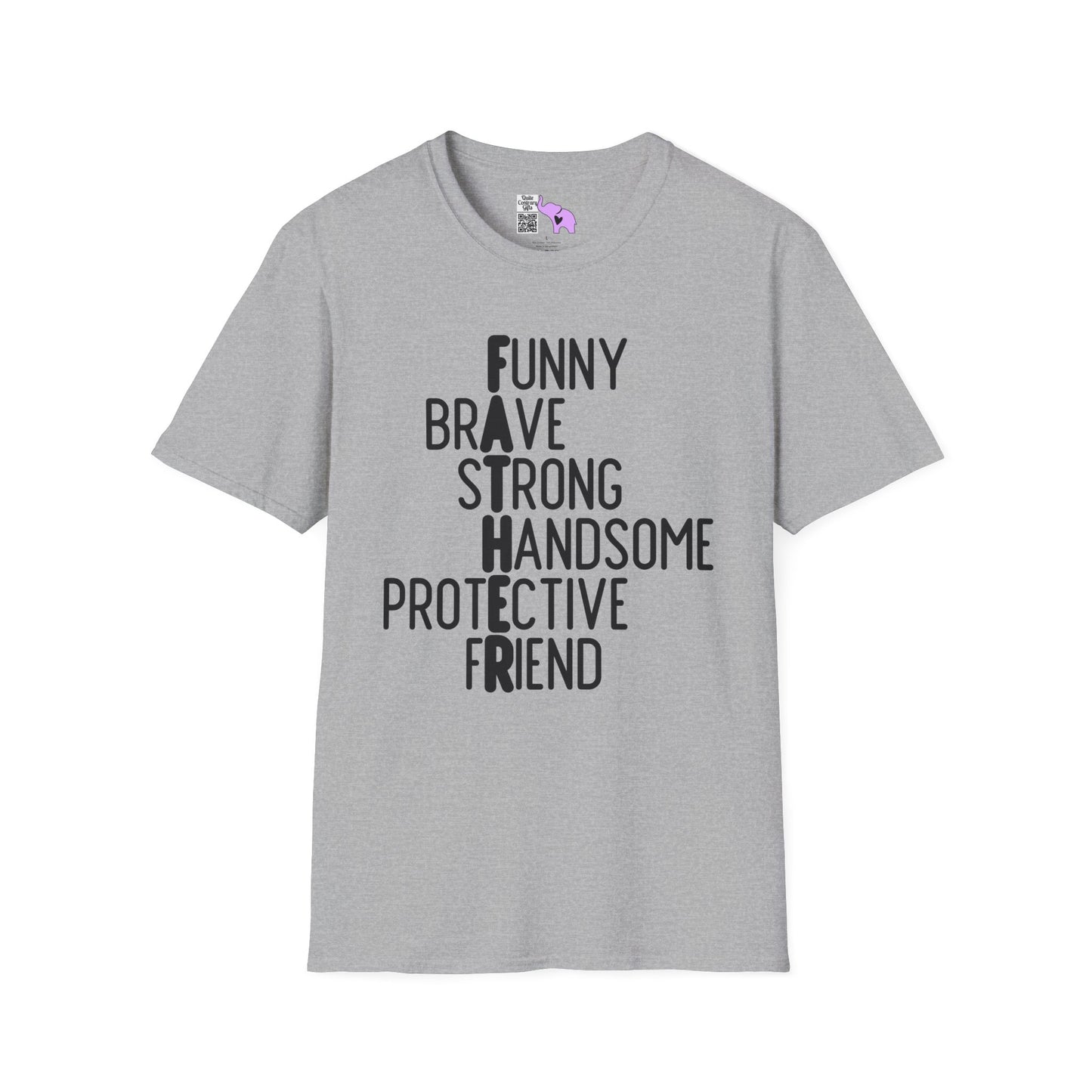 Father-Funny, Brave, Strong, Handsome, Protective, Friend Adult T-shirt