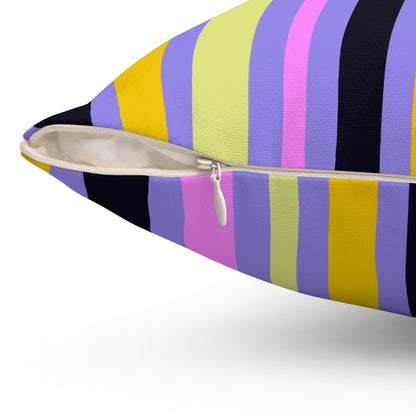 Midnight Pop Stripes Throw Pillow