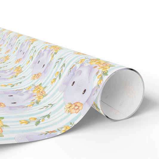 Elephant in Bloom Wrapping Paper