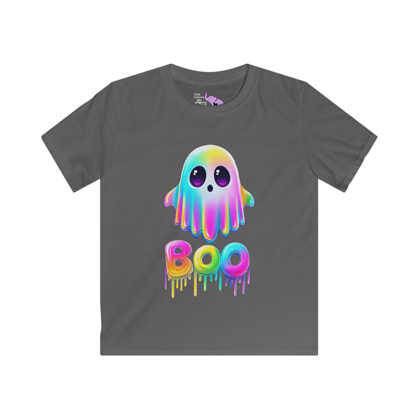 Neon Ghostly Boo Youth Softstyle Tee