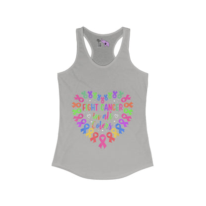 Fight Cancer in All Colors 12 Women's Ideal Racerback Tank