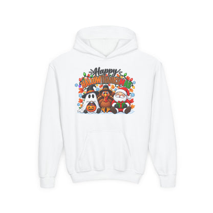 Happy Hallowthanksmas (String Lights) Youth Hoodie