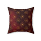 Crimson Gilded Daisies Throw Pillow