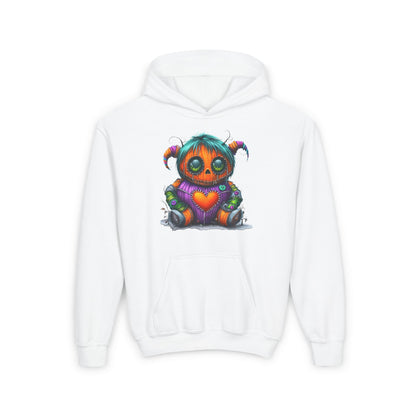 Patchwork Pumpkin Heart Youth Heavy Blend Hoodie