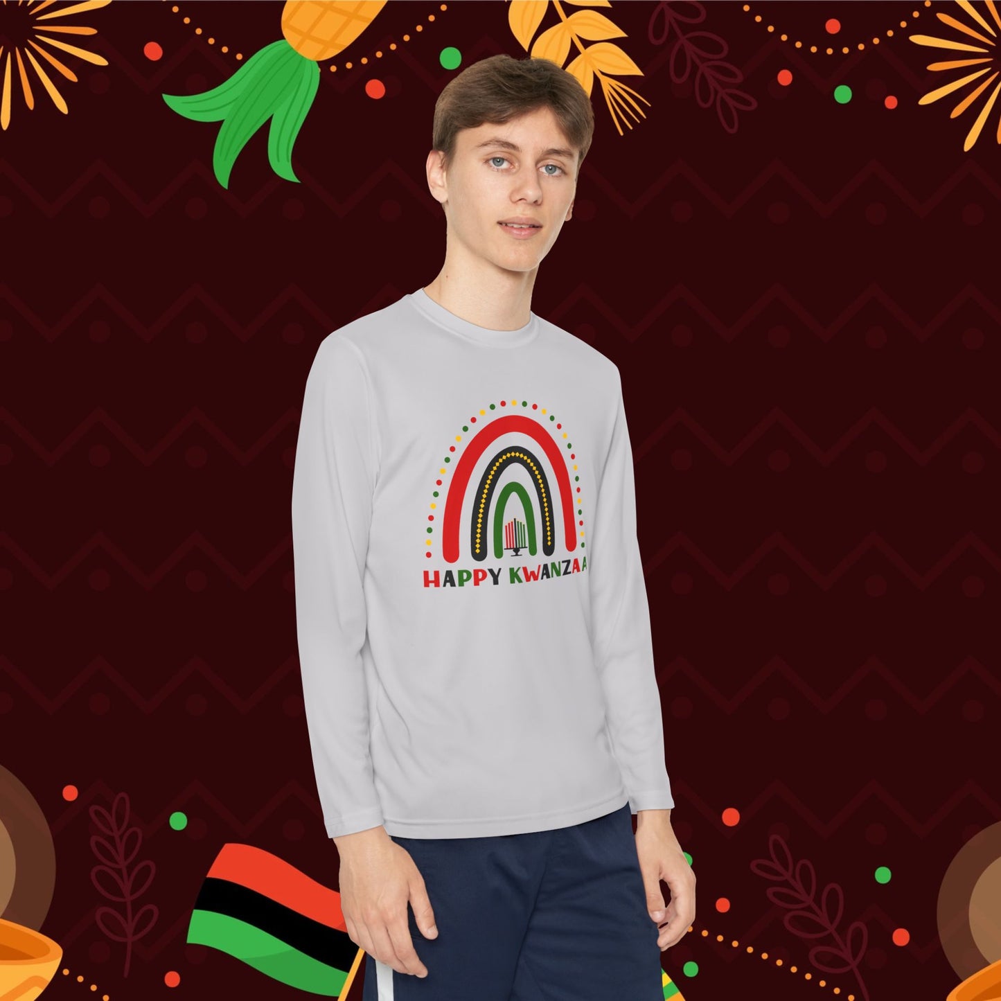 Happy Kwanzaa Arch Youth Long Sleeve Tee