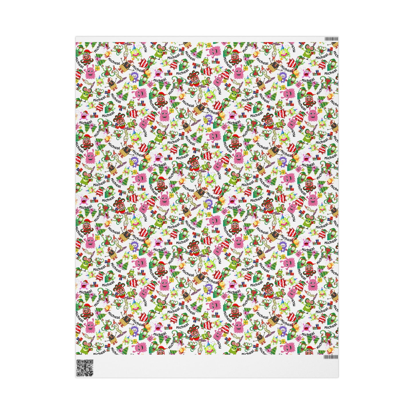 Christmas Monster Custom Name Wrapping Paper (Micheal)