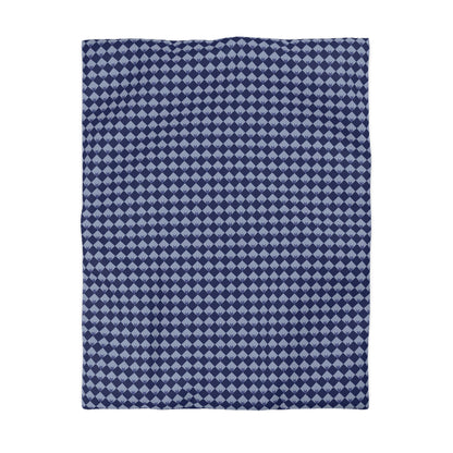 Diamond Bloom-Navy & Periwinkle Microfiber Duvet Cover