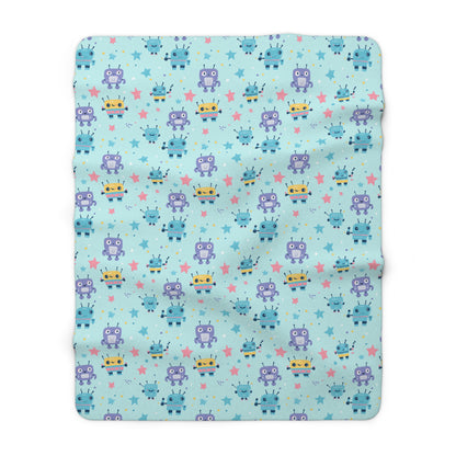 Robo Galaxy Giggles Sherpa Fleece Blanket