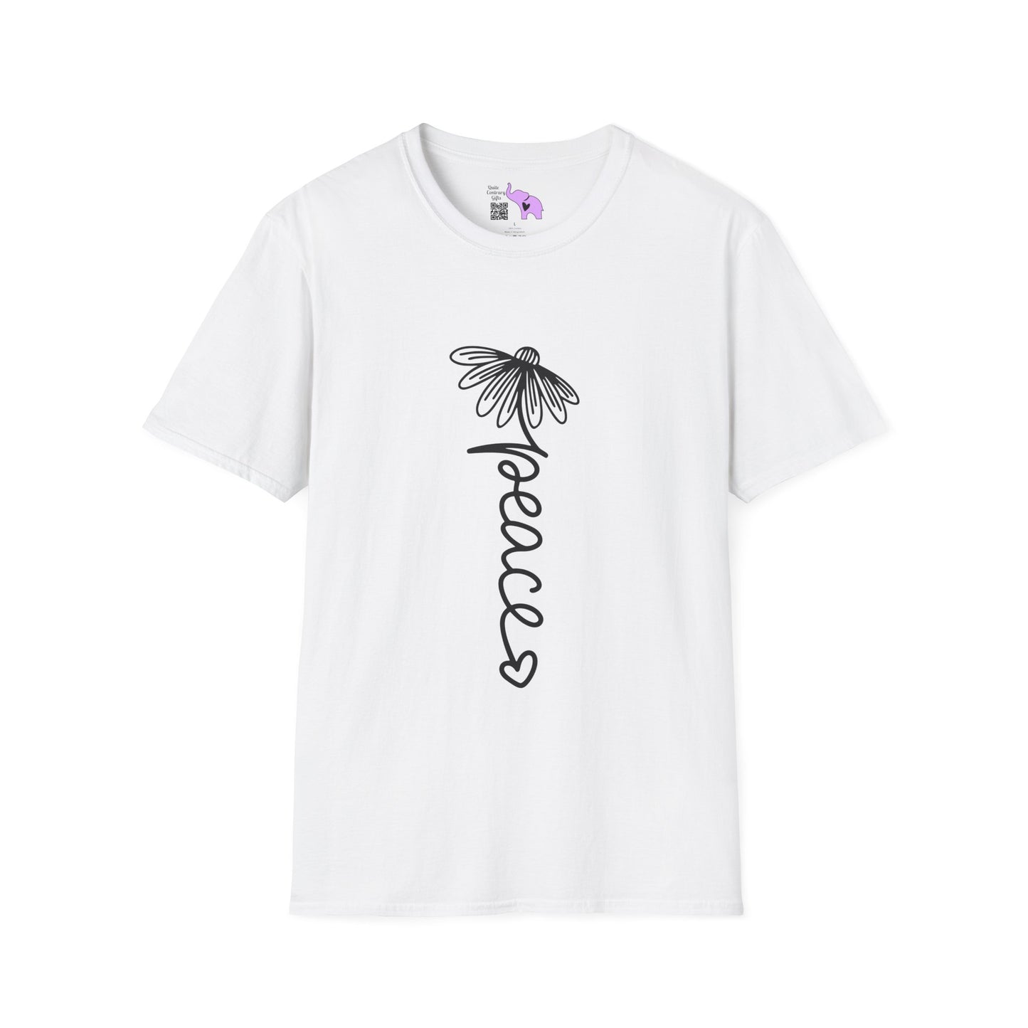 Peace (Vertical, Floral) Adult T-shirt