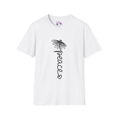 Peace (Vertical, Floral) Adult T-shirt