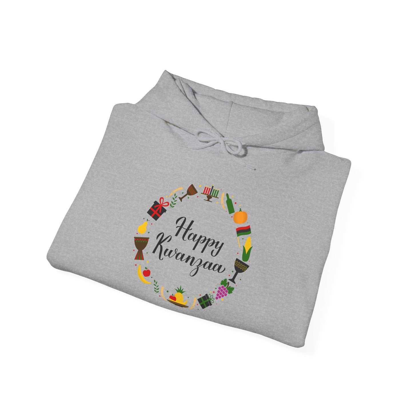 Happy Kwanzaa Wreath Adult Heavy Blend™ Hooded Sweatshirt