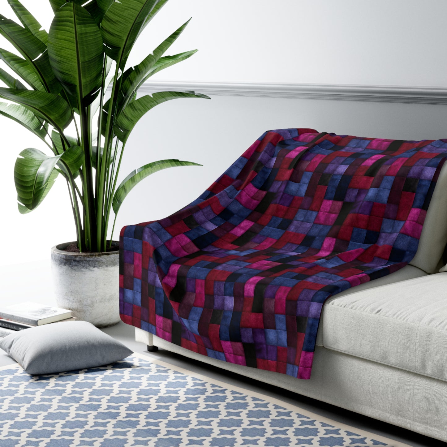 Velvet Mosaic Print Basic Bedding Set