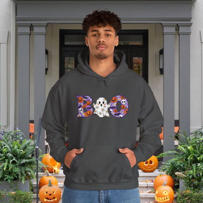 Cute Floral Boo w/Ghost Heavy Blend™ Hooded Sweatshirt