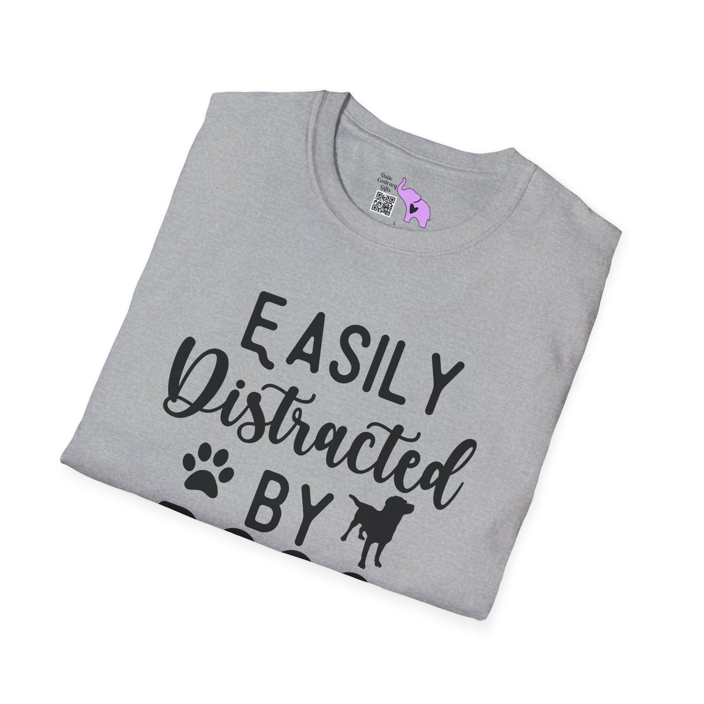 Easily Distracted By Dogs Adult T-shirt