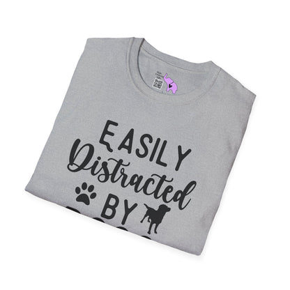 Easily Distracted By Dogs Adult T-shirt