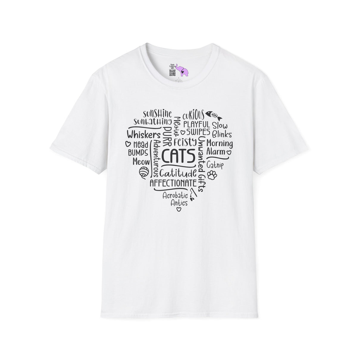 A Cat's Heart Adult T-shirt