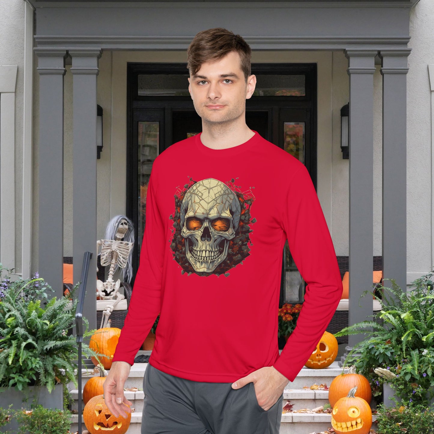 Creepy Bones 9 Adult Long Sleeve Tee