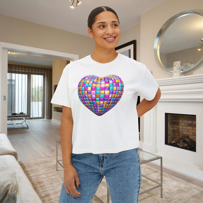 Heart in Blocks Women's Boxy Tee